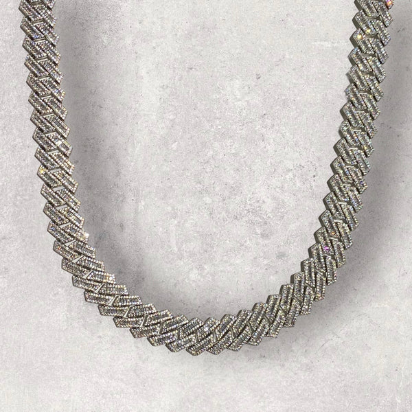 18mm Baguette Prong Cuban Chain