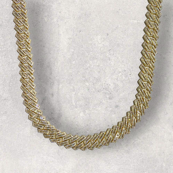 18mm Baguette Prong Cuban Chain