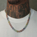 10mm Multicolor Prong Cuban Chain
