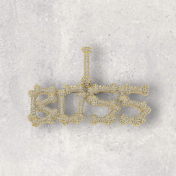 Custom Iced Out Bone Letter Pendant