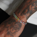 10mm Multicolor Prong Cuban Bracelet