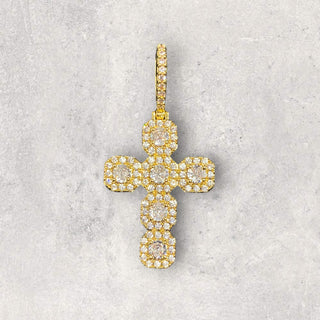 Clustered Diamond Cross Pendant