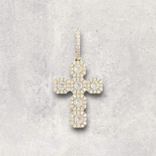 Clustered Diamond Cross Pendant